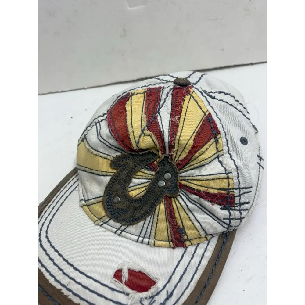 Rare Authentic True‎ Religion Hat – Vintage Y2K Distressed Denim Horseshoe